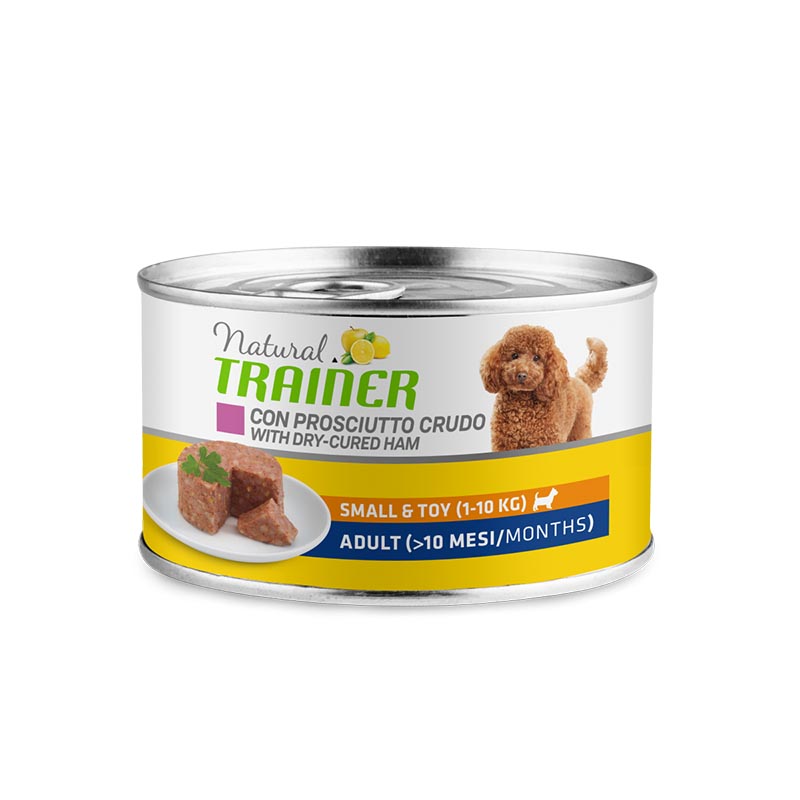 Natural Trainer Dog Umido Adult Small e Toy al Prosciutto Crudo 150 Gr Natural Trainer Dog Umido Adult Small e Toy al Prosciutto Crudo 150 Gr